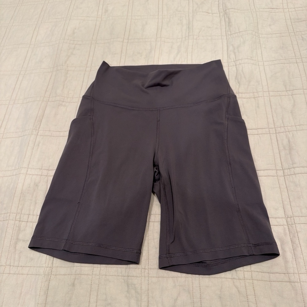 CRZ YOGA High-Waisted naked feel Active Biker shorts with pockets in Plum